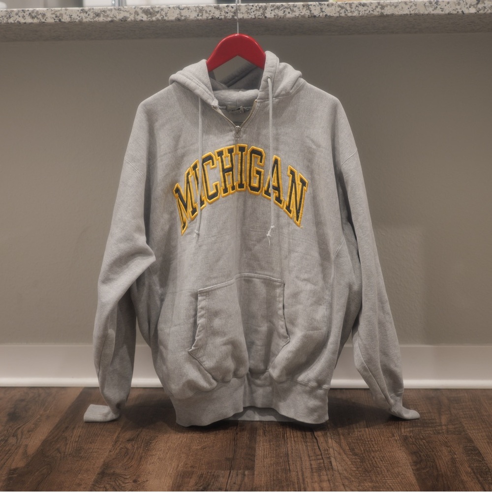 University of Michigan Gray Hoodie with Zipper 2XL